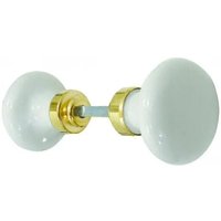 Dt 2000 - Runder Doppelknopf aus weißem Porzellan und poliertem Messing. Dt 2000 - Runder Doppelknopf aus weißem Porzellan und poliertem Messing. von DT 2000