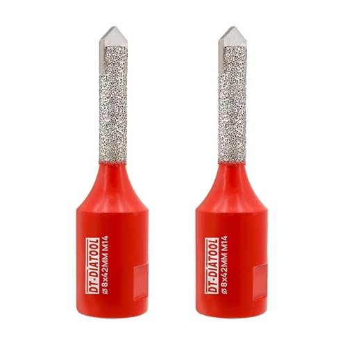 DT-DIATOOL Diamant-Mörtelfugenmeißel – 8mm x 42mm, 2 Stück Zierschliffmeißel mit Hartmetallkopf M14 Gewinde für Mauerwerk, Mörtelentfernung, Mauerwerk, Stein von DT-DIATOOL