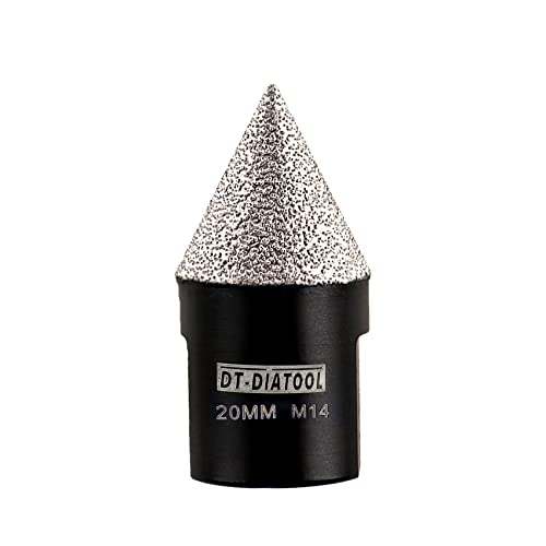 DT-DIATOOL Diamant-Abschrägungen Fasen-Bits – Diamant-Kegelsenker-Bohrer 20 mm zum Vergrößern von Trimmen, Formen vorhandener Löcher von Granit, Marmor, Porzellanfliesen von DT-DIATOOL