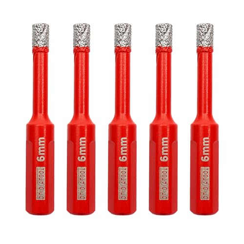 DT-DIATOOL Diamant-Fliesenbohrer 6mm 5 Stücke Diamant-Lochsäge Dreikant-Schaft für Fliesen Porzellan Keramik Marmor Granit Mauerwerk Quarzstein DT-DIATOOL Diamant-Fliesenbohrer 6mm 5 Stücke Diamant-Lochsäge Dreikant-Schaft für Fliesen Porzellan Keramik Marmor Granit Mauerwerk Quarzstein von DT-DIATOOL