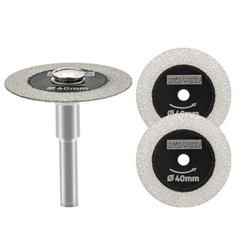 DT-DIATOOL Diamant-Glas-Trennscheibe, 3 Stück 40mm Mini-Diamant-Sägeblätter mit 1 Stück 6mm Schaft für Fliesen Keramik Porzellan Marmor Granit Kunststein auf Bohrmaschine 3er-Pack DT-DIATOOL Diamant-Glas-Trennscheibe, 3 Stück 40mm Mini-Diamant-Sägeblätter mit 1 Stück 6mm Schaft für Fliesen Keramik Porzellan Marmor Granit Kunststein auf Bohrmaschine 3er-Pack von DT-DIATOOL