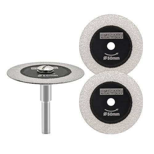 DT-DIATOOL Diamant-Glas-Trennscheibe, 3 Stück 50mm Mini-Diamant-Sägeblätter mit 1 Stück 6mm Schaft für Fliesen Keramik Porzellan Marmor Granit Kunststein auf Bohrmaschine 3er-Pack DT-DIATOOL Diamant-Glas-Trennscheibe, 3 Stück 50mm Mini-Diamant-Sägeblätter mit 1 Stück 6mm Schaft für Fliesen Keramik Porzellan Marmor Granit Kunststein auf Bohrmaschine 3er-Pack von DT-DIATOOL