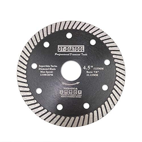 DT-DIATOOL Diamant Trennscheibe 115 mm x 22,23 mm Super Dünn Sägeblatt für Porzellan Fliesen Marmor Keramik Granit von DT-DIATOOL