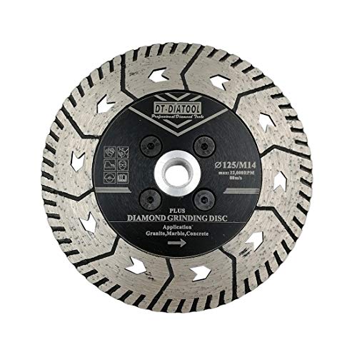 DT-DIATOOL Diamant Trennscheibe 125 mm x M14 Doppelseitiges Sägeblatt zum Schneiden Schleifen Beton Granit Marmor Stein von DT-DIATOOL