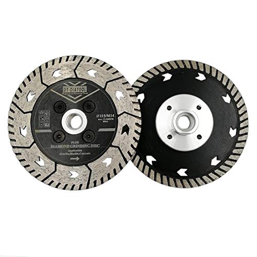 DT-DIATOOL Diamant Trennscheibe 2 Stücke 115 mm x M14 Doppelseitiges Sägeblatt zum Schneiden Schleifen Beton Granit Marmor Stein von DT-DIATOOL