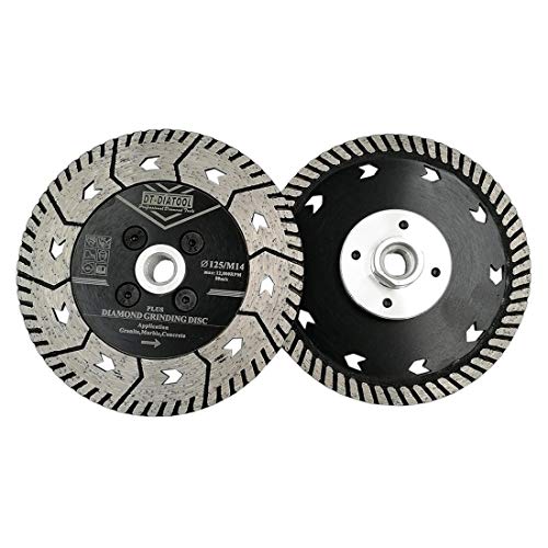 DT-DIATOOL Diamant Trennscheibe 2 Stücke 125 mm x M14 Doppelseitiges Sägeblatt zum Schneiden Schleifen Beton Granit Marmor Stein von DT-DIATOOL