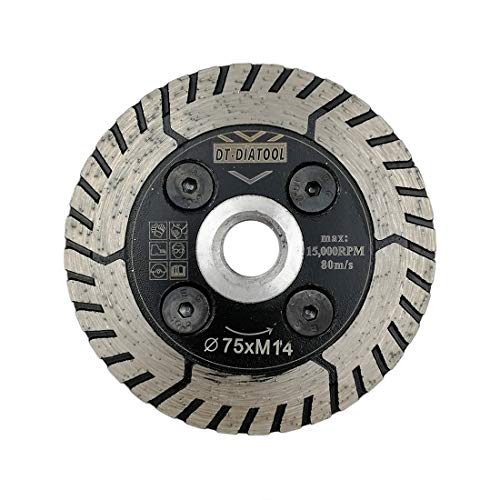 DT-DIATOOL Diamant Trennscheibe 75 mm x M14 Doppelseitiges Sägeblatt zum Schneiden Schleifen Beton Granit Marmor Stein DT-DIATOOL Diamant Trennscheibe 75 mm x M14 Doppelseitiges Sägeblatt zum Schneiden Schleifen Beton Granit Marmor Stein von DT-DIATOOL