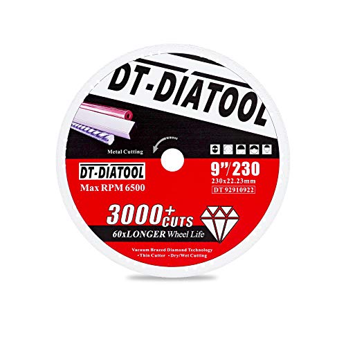 DT-DIATOOL Diamant-Trennscheibe aus Metall, 230 x 22,23 mm, Trennscheibe für Stahlrohr, Eisen, Bewehrungsstahl DT-DIATOOL Diamant-Trennscheibe aus Metall, 230 x 22,23 mm, Trennscheibe für Stahlrohr, Eisen, Bewehrungsstahl von DT-DIATOOL