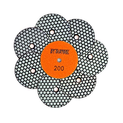 DT-DIATOOL Trockene Diamant Schleifpad 100mm 8 Stücke #200 für Granit Marmor Keramik von DT-DIATOOL
