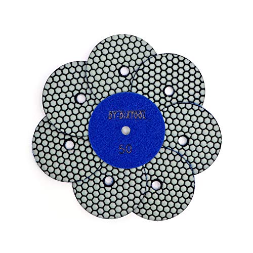 DT-DIATOOL Trockene Diamant Schleifpad 100mm 8 Stücke #50 für Granit Marmor Keramik von DT-DIATOOL