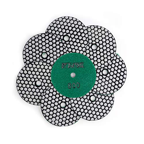 DT-DIATOOL Trockene Diamant Schleifpad 100mm 8 Stücke #800 für Granit Marmor Keramik von DT-DIATOOL