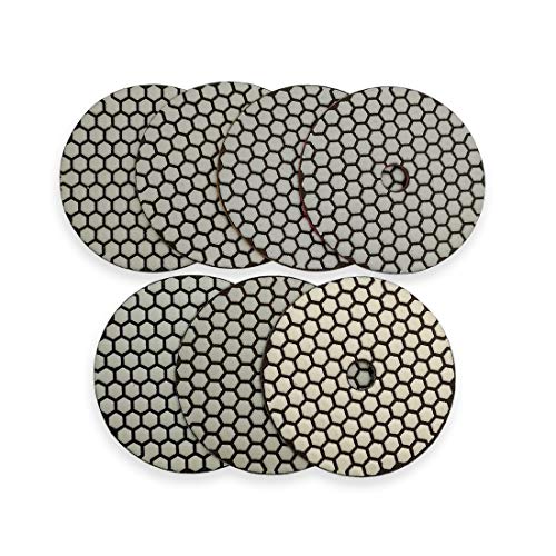 DT-DIATOOL Trockene Diamant Schleifpad 125mm 7 Stücke Gemischte Körnung für Granit Marmor Keramik von DT-DIATOOL