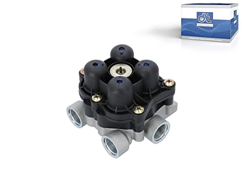 DT Spare Parts 4-Kreis-Schutzventil 3.72084 M22 x 1,5 max. 13 bar Po21: 6,9 bar Po22: 6,9 bar Po23: 7 bar Po24: 6,9 bar Pc21: 4,5 bar Pc2 Vierkreisschutzventil für LKW, Bus von DT Spare Parts
