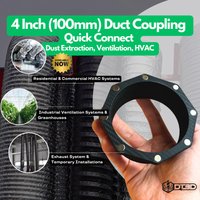 Duct Coupling 4In - 100mm Magnetic Quick Connect 3D Printed For Grow Tent Ventilation Hvac Dust Collection Cnc Portable Cooling von DT3DStudio
