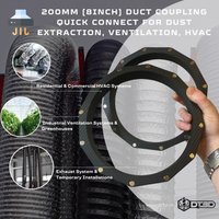 Hvac Duct Coupler 8In Magnetic Locking Quick Connect 3D Printed Heat Resistant Abs For Industrial, Retail, Event, Greenhouse, Boats von DT3DStudio