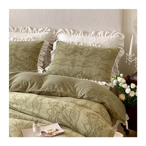 4-teiliges Bettwäscheset 4-teilige weiße Bettwäsche, doppelseitiger Jacquard-Milchplüsch-Bettbezug, weicher Mikrofaser-Bettbezug, geeignet for 2 Kissenbezüge im Winter Bettdeckenset(Green,200x230cm-4p 4-teiliges Bettwäscheset 4-teilige weiße Bettwäsche, doppelseitiger Jacquard-Milchplüsch-Bettbezug, weicher Mikrofaser-Bettbezug, geeignet for 2 Kissenbezüge im Winter Bettdeckenset(Green,200x230cm-4p von DTACBNEUZ