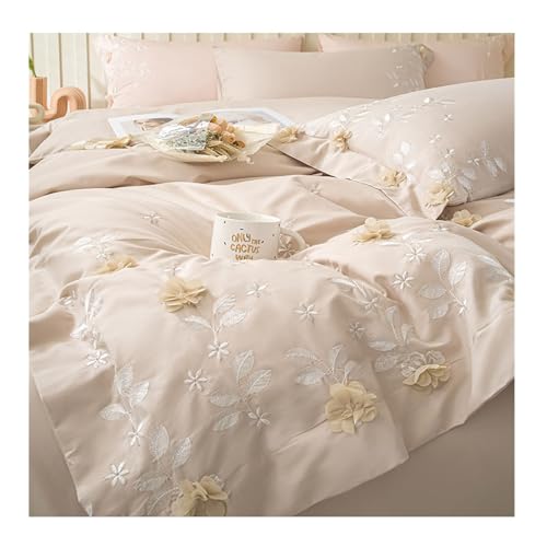 4-teiliges Bettwäscheset Aprikosen-Blumen-Bettbezug, 4-teiliges Set, Frühling, elegante Stickerei, hübsches botanisches französisches Bettwäsche-Set, unsichtbarer Reißverschluss, weich und atmungsakti 4-teiliges Bettwäscheset Aprikosen-Blumen-Bettbezug, 4-teiliges Set, Frühling, elegante Stickerei, hübsches botanisches französisches Bettwäsche-Set, unsichtbarer Reißverschluss, weich und atmungsakti von DTACBNEUZ