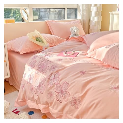 4-teiliges Bettwäscheset Bettbezug-Set aus 100 % gewaschener Baumwolle, 4-teiliges weiches Deluxe-Bettwäsche-Set. Wunderschön besticktes Bettbezug-Set mit unsichtbarem Reißverschluss Bettdeckenset(Pin 4-teiliges Bettwäscheset Bettbezug-Set aus 100 % gewaschener Baumwolle, 4-teiliges weiches Deluxe-Bettwäsche-Set. Wunderschön besticktes Bettbezug-Set mit unsichtbarem Reißverschluss Bettdeckenset(Pin von DTACBNEUZ