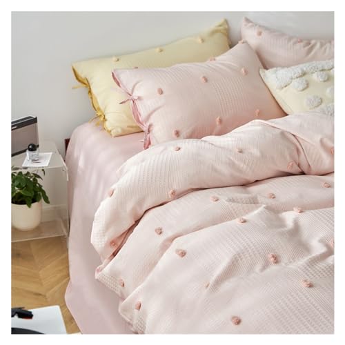 4-teiliges Bettwäscheset Bettwäsche-Set aus 100 % steingewaschener Baumwolle, 4-teilig, mit Bindebändern, Eckbändern, superweich, Stickerei im Shabby-Chic-Stil Bettdeckenset(Pink,1.8m bed -200x230cm) 4-teiliges Bettwäscheset Bettwäsche-Set aus 100 % steingewaschener Baumwolle, 4-teilig, mit Bindebändern, Eckbändern, superweich, Stickerei im Shabby-Chic-Stil Bettdeckenset(Pink,1.8m bed -200x230cm) von DTACBNEUZ