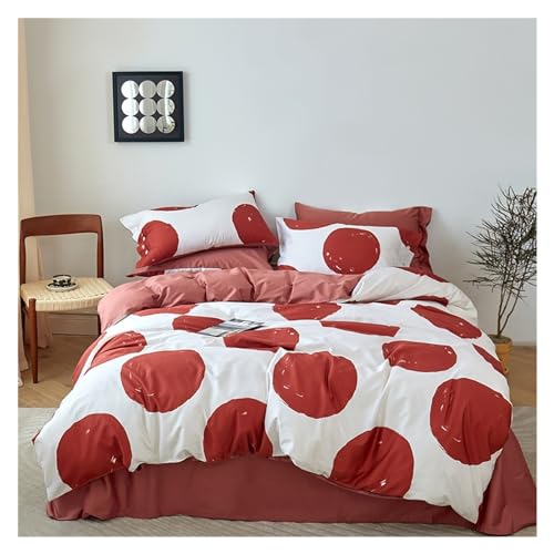 4-teiliges Bettwäscheset Gepunktetes, langstapeliges Baumwollbettwäsche-Set, 4-teilig, Baumwoll-Bettbezug-Set, weicher, glatter, atmungsaktiver Bettbezug mit Kissen, Bettwäsche-Kollektion, Muschel-Kno 4-teiliges Bettwäscheset Gepunktetes, langstapeliges Baumwollbettwäsche-Set, 4-teilig, Baumwoll-Bettbezug-Set, weicher, glatter, atmungsaktiver Bettbezug mit Kissen, Bettwäsche-Kollektion, Muschel-Kno von DTACBNEUZ