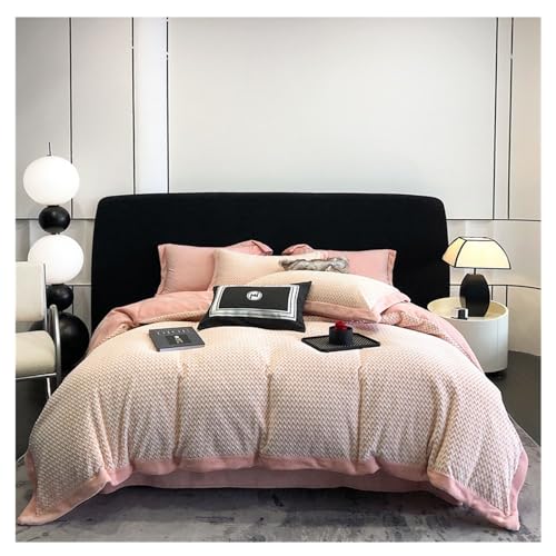 4-teiliges Bettwäscheset Winter-Milchsamt-Bettbezug, 4-teiliges Set, doppelseitiger Korallensamt, verdickter, warmer Bettbezug, superweiche und warme Bettwäsche Bettdeckenset(Pink,1.5m bed sheet -200x 4-teiliges Bettwäscheset Winter-Milchsamt-Bettbezug, 4-teiliges Set, doppelseitiger Korallensamt, verdickter, warmer Bettbezug, superweiche und warme Bettwäsche Bettdeckenset(Pink,1.5m bed sheet -200x von DTACBNEUZ