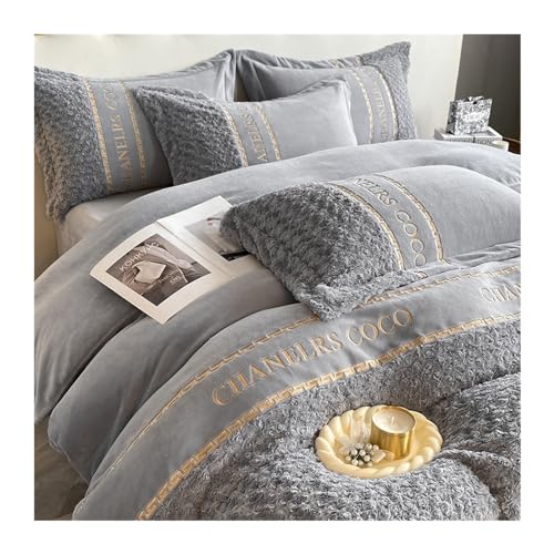 DTACBNEUZ 4-teiliges Bettwäscheset Bettwäsche-Bettbezug-Set, ultraweiches Shaggy-Bettdecken-Set, Milchkristall-Samt-Bettwäsche, Kunstfell-Plüsch-Bettbezug, 4-teilig Bettdeckenset(Pink,200x230cm-4pcs) DTACBNEUZ 4-teiliges Bettwäscheset Bettwäsche-Bettbezug-Set, ultraweiches Shaggy-Bettdecken-Set, Milchkristall-Samt-Bettwäsche, Kunstfell-Plüsch-Bettbezug, 4-teilig Bettdeckenset(Pink,200x230cm-4pcs) von DTACBNEUZ