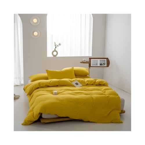 DTACBNEUZ 4-teiliges Bettwäscheset Bettwäscheset aus gewaschener Baumwolle in reinen Farben, superweiches Bettdeckenbezug-Set, 3-teilig, mit Reißverschluss Bettdeckenset(Dark Yellow,220x240cm 3pcs) DTACBNEUZ 4-teiliges Bettwäscheset Bettwäscheset aus gewaschener Baumwolle in reinen Farben, superweiches Bettdeckenbezug-Set, 3-teilig, mit Reißverschluss Bettdeckenset(Dark Yellow,220x240cm 3pcs) von DTACBNEUZ
