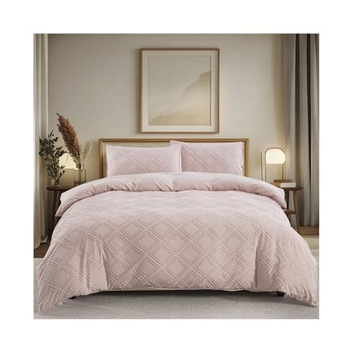 DTACBNEUZ 4-teiliges Bettwäscheset Getuftetes Bettwäscheset aus Mikrofaser im Boho-Stil, 2/3-teilig, Stickerei, schickes Bettdeckenbezug-Set mit Reißverschluss Bettdeckenset(Pink,US Twin(173x229cm)) DTACBNEUZ 4-teiliges Bettwäscheset Getuftetes Bettwäscheset aus Mikrofaser im Boho-Stil, 2/3-teilig, Stickerei, schickes Bettdeckenbezug-Set mit Reißverschluss Bettdeckenset(Pink,US Twin(173x229cm)) von DTACBNEUZ