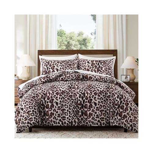 DTACBNEUZ 4-teiliges Bettwäscheset Modernes Bettdeckenset mit Leopardenmuster, 2/3-teilig, weiches, Flauschiges Bettwäscheset mit Reißverschluss for alle Jahreszeiten Bettdeckenset(EU SK(260x220cm)) DTACBNEUZ 4-teiliges Bettwäscheset Modernes Bettdeckenset mit Leopardenmuster, 2/3-teilig, weiches, Flauschiges Bettwäscheset mit Reißverschluss for alle Jahreszeiten Bettdeckenset(EU SK(260x220cm)) von DTACBNEUZ