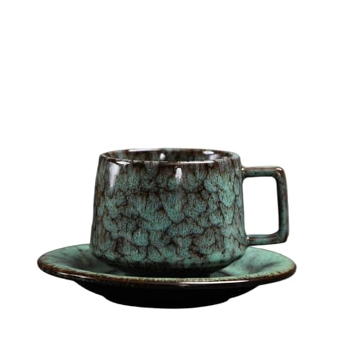 DTACBNEUZ Kaffeetasse Coffee Cup with Saucer Set Ceramic Retro Stoneware Mug Irregular Pattern DTACBNEUZ Kaffeetasse Coffee Cup with Saucer Set Ceramic Retro Stoneware Mug Irregular Pattern von DTACBNEUZ