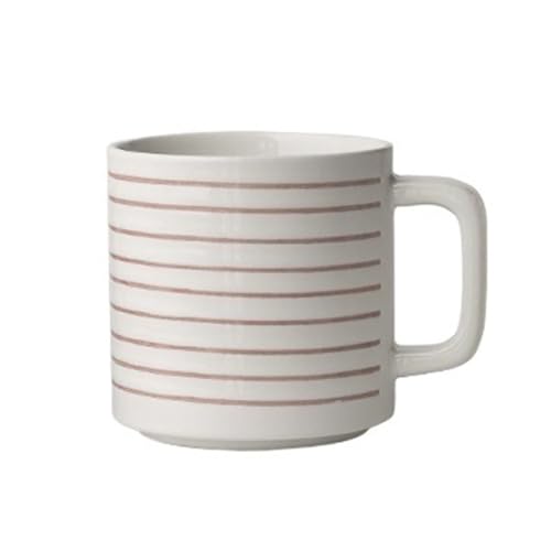 DTACBNEUZ Kaffeetasse Einfache Tasse mit geometrischen Linien, Kaffeetasse, Keramiktasse for Tee, Kakao, Milch, Kaffee zu Hause und im Büro(Red) von DTACBNEUZ