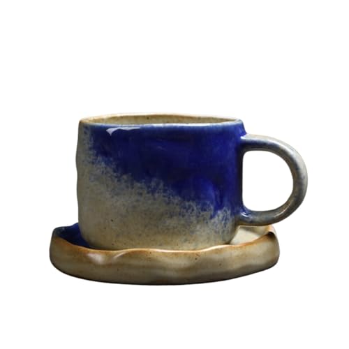 DTACBNEUZ Kaffeetasse Farbverlaufsplatte Kaffee-/Teetasse aus Keramik, geeignet for den Heimgebrauch von DTACBNEUZ