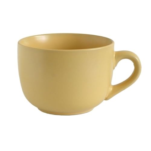 DTACBNEUZ Kaffeetasse Große einfarbige Keramik-Frühstückstasse for Zuhause und Büro, for Kaffee, Milch, Wasser, Hafer, Joghurt(Yellow) von DTACBNEUZ