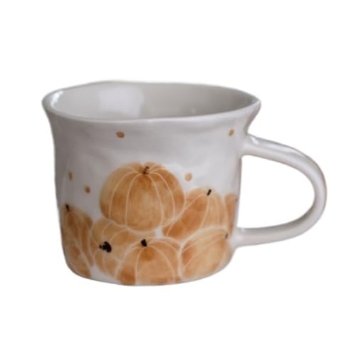 DTACBNEUZ Kaffeetasse Kleine handbemalte Kürbis-Wassertasse aus Keramik for Zuhause, Café, Westernrestaurant von DTACBNEUZ