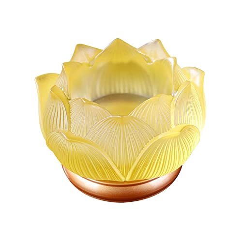 DTACBNEUZ Kerzenhülsenhalter Glasierter Lotus-Kerzenständer, Haushaltsdekoration, Ornamente, Kerzenhalter, Haushaltsopfer, Lampenhalter Kerzenhalter(Yellow) von DTACBNEUZ