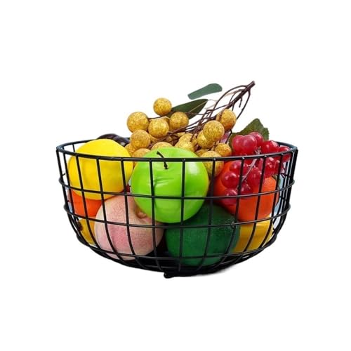 DTACBNEUZ Obstkorb Metall Obstkorb Chrom Finish Obstkorb Draht Obstschale Drahtkorb Tisch Korb Lagerung Obst(Schwarz) von DTACBNEUZ