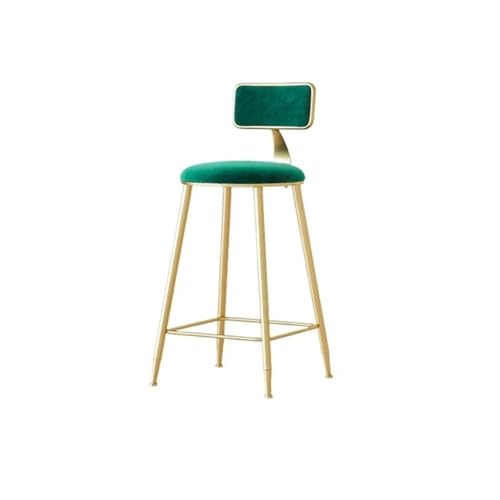 DTACBNEUZ Pub Barhocker Barhocker aus grünem Samt, Eisen, for Restaurant, Bar, Freizeit, Hochstuhl, 65/75 cm(Klein) von DTACBNEUZ