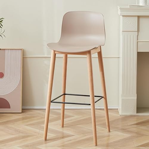 DTACBNEUZ Pub Barhocker Barhocker aus massivem Holz, Rückenlehne, Bar, Verhandlung, Empfang, verdickter Hochhocker, hoher Barstuhl(Bruin) von DTACBNEUZ