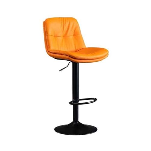 DTACBNEUZ Pub Barhocker Barhocker mit Lift, 60–80 cm, moderner, einfacher, Rezeptionsstuhl Rückenlehne, Leichter, luxuriöser Hochhocker, Haushaltsstuhl(Orange) von DTACBNEUZ