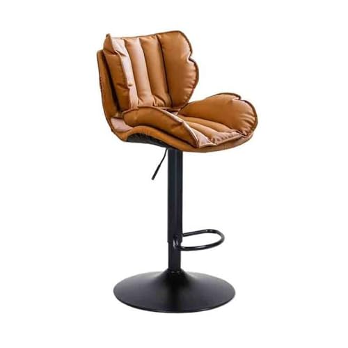 DTACBNEUZ Pub Barhocker Edelstahl Hohe Hocker Lift Swivel Barhocker Bar Stuhl Rückenlehne(Orange) von DTACBNEUZ