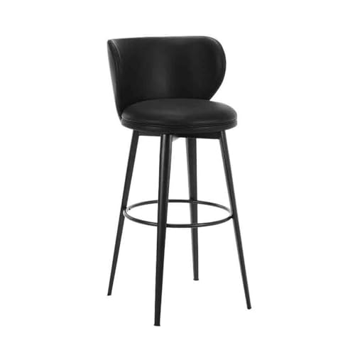 DTACBNEUZ Pub Barhocker Hochstuhl Barhocker Moderner einfacher Haushaltsdrehbarhocker Inseltischstuhl Rückenlehnenstühle(Schwarz) von DTACBNEUZ