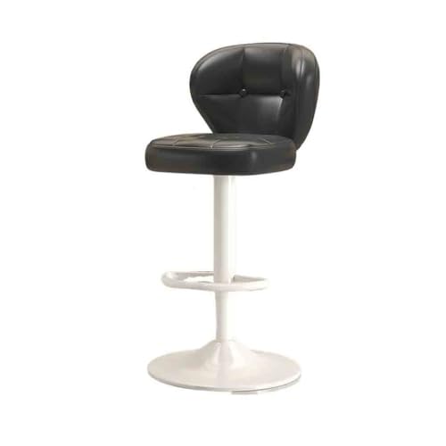 DTACBNEUZ Pub Barhocker Home Heben Drehstuhl mit Rückenlehne Barstuhl Rezeption Kassiererstuhl Insel Schreibtischstuhl Licht Luxus Barhocker(Schwarz) von DTACBNEUZ