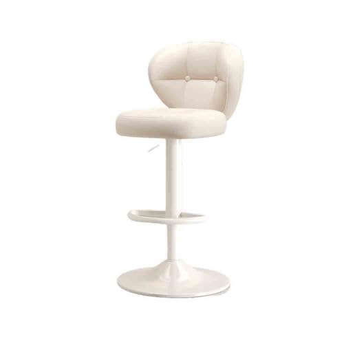 DTACBNEUZ Pub Barhocker Home Heben Drehstuhl mit Rückenlehne Barstuhl Rezeption Kassiererstuhl Insel Schreibtischstuhl Licht Luxus Barhocker(Weiß) von DTACBNEUZ