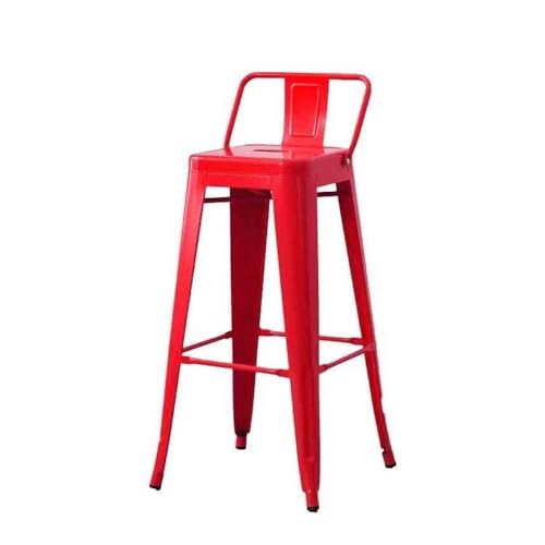 DTACBNEUZ Pub Barhocker Industrieller Stil Hochstuhl Benzinfass Eisen Dekorative Bar Barhocker im Retro-Stil Restauranthocker(Red) von DTACBNEUZ