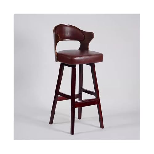 DTACBNEUZ Pub Barhocker Leichter Luxus-Barstuhl aus massivem Holz, einfacher Hochbeinhocker, Barstuhl, Rezeption, Kassierer, Rückenlehne, Barhocker, hoher von DTACBNEUZ