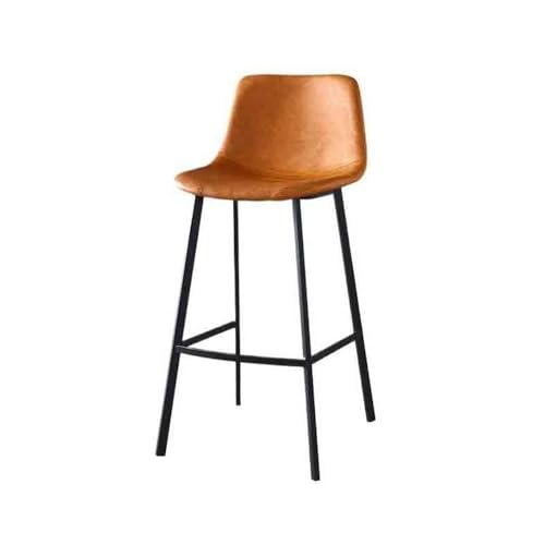 DTACBNEUZ Pub Barhocker Skandinavischer Barhocker Luxus Retro Moderne Einfache Haushaltsrückenlehne Eisen Hochhocker Bar Hochstuhl(Orange) von DTACBNEUZ