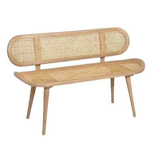DTACBNEUZ Terrassenbank Bank for drinnen und draußen, 2-Personen-Terrassenbank mit Holzrahmen, Veranda-Garten-Freizeitstuhl mit Rückenlehne Gartenmöbel für den Außenbereich(130x53x86CM) von DTACBNEUZ