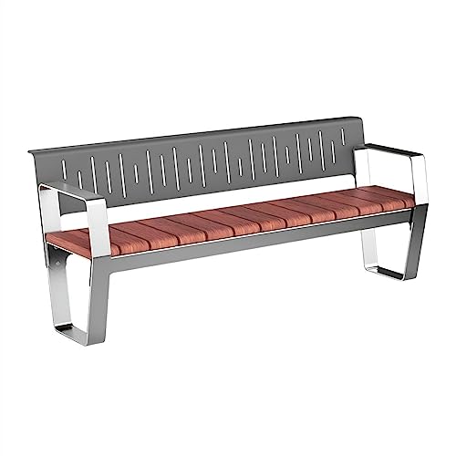 DTACBNEUZ Terrassenbank Moderne Gartenbank mit Rückenlehne und Armlehnen, geeignet for 2-4 Personen Gartenmöbel für den Außenbereich(Mittel) von DTACBNEUZ