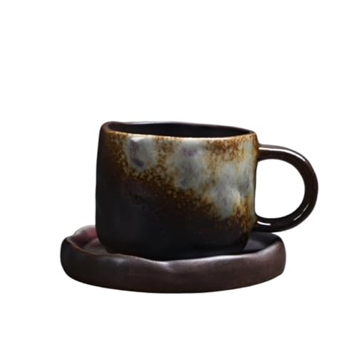 Kaffeetasse Keramik-Kaffee-/Teetasse mit Untertasse, Retro-Becher for den Einsatz im Heimrestaurant von DTACBNEUZ