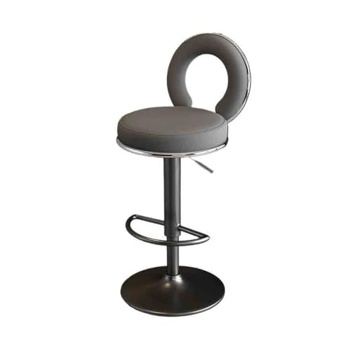 Pub Barhocker Home Runder Hocker Barhocker Hoher Lift Rückenlehne Stuhl Front Drehbarer einfacher kommerzieller(Grigio) von DTACBNEUZ